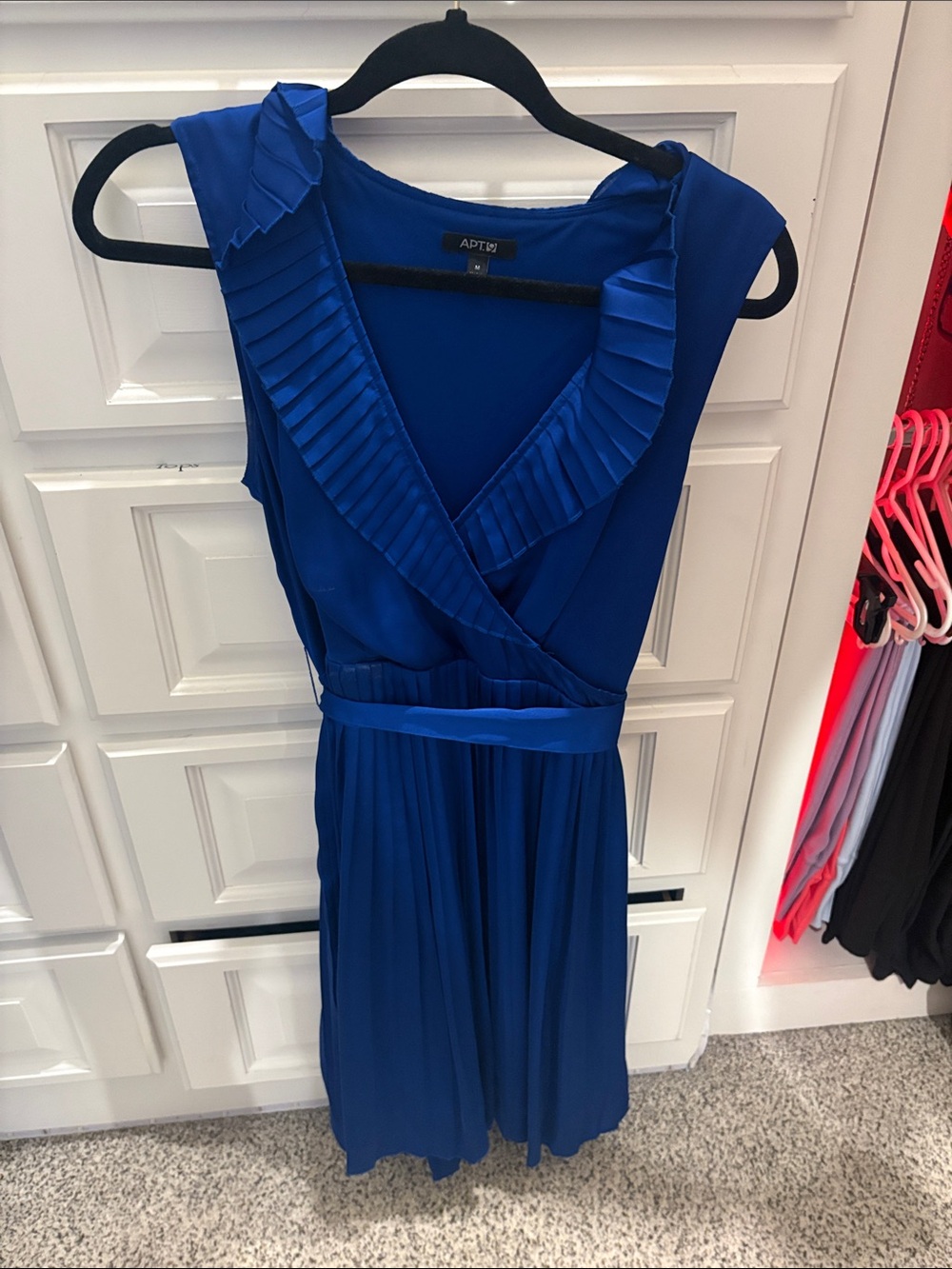 Apt. 9 Women's Cobalt Blue Pleated V-Neck Midi Dress
